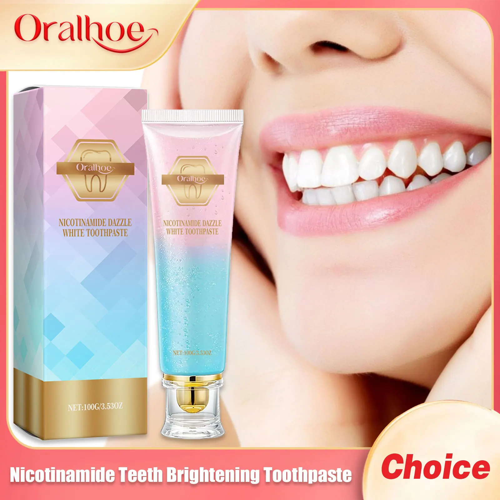 

Nicotinamide Teeth Brightening Toothpaste Fresh Breath Deeply Cleaning Hygiene Removing Plaque Stains Oral Care Toothpastes 100g