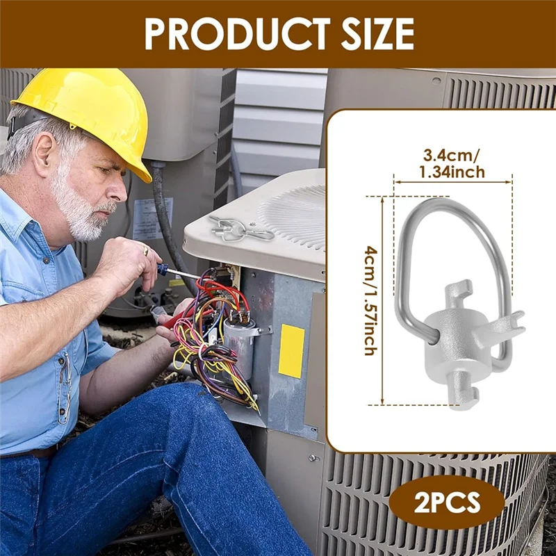 ABKP-Strumento di riparazione per HVAC per refrigerante, chiave con tappo di bloccaggio da 2 pezzi per sistema di riscaldamento, ventilazione, aria condizionata