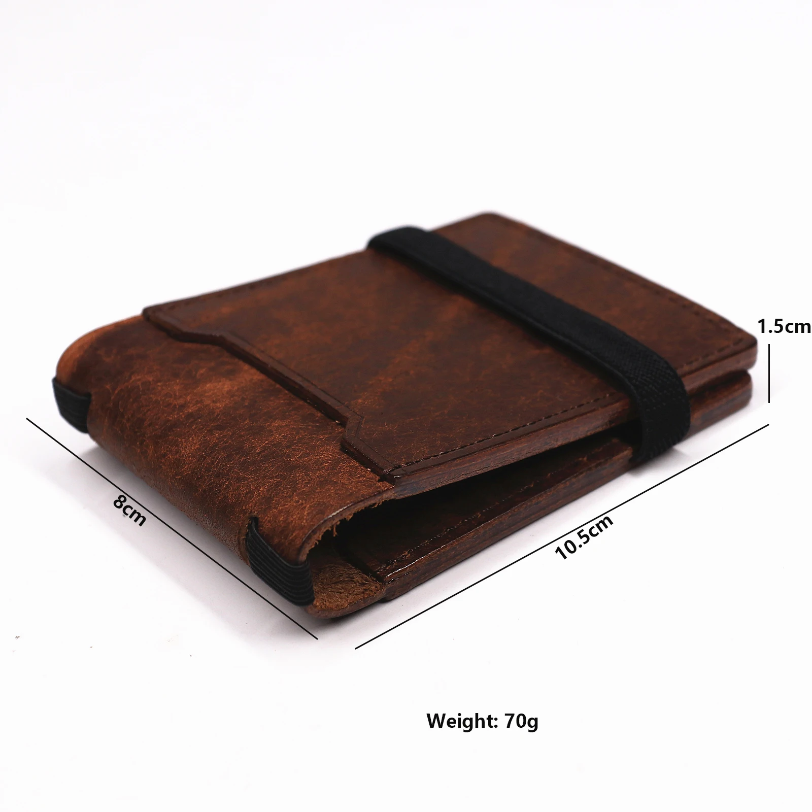 100 % echtes Leder, Geldbörse mit Magnetverschluss, schlanke Bifold-Geldbörse für Herren, Geldscheinklammer-Organizer mit Kartenhalter. – Detail 1