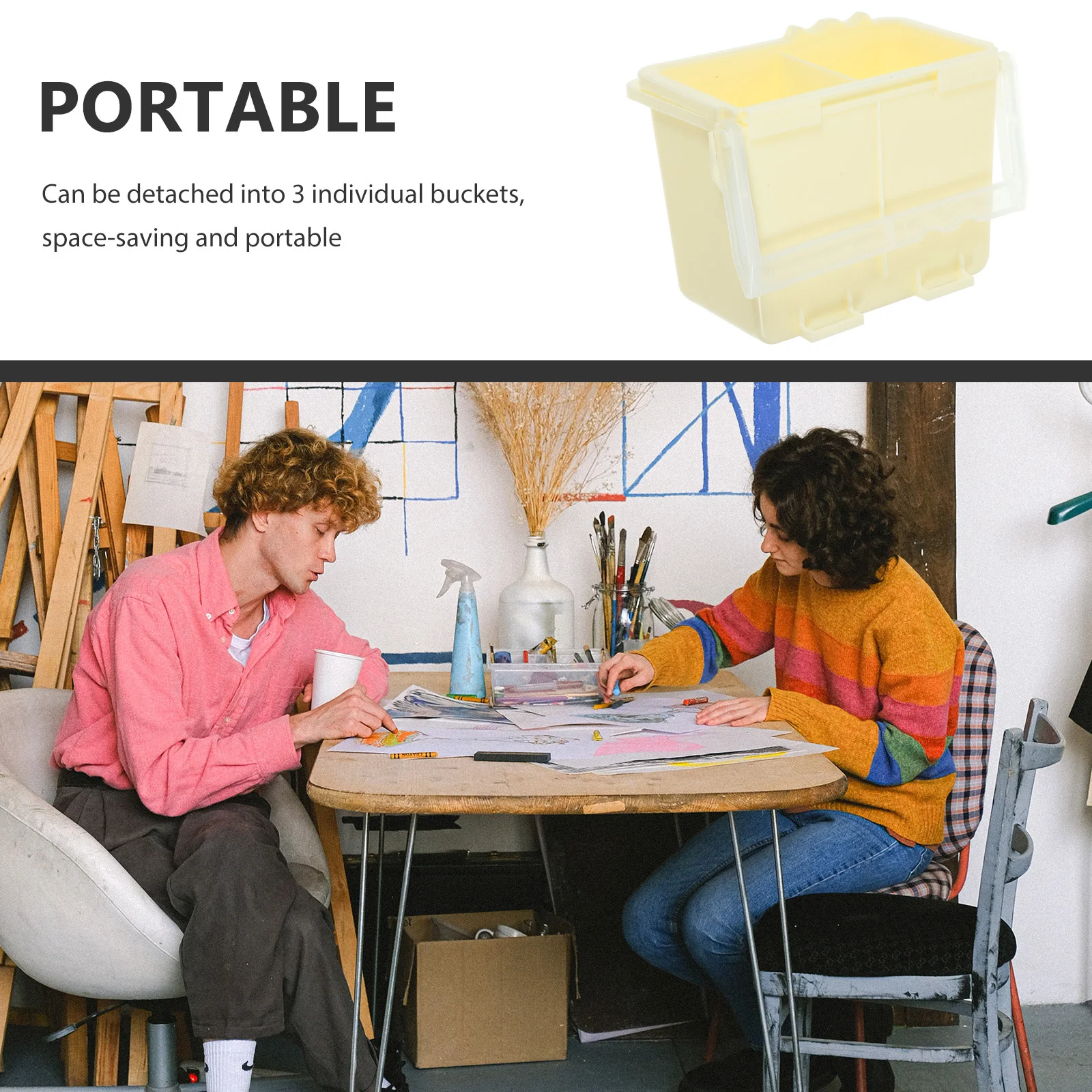 

Detachable Brush Washing Bucket Portable Painting Tool For Art Class Home Diy Brush Washer Art Supplies Plastic Wash