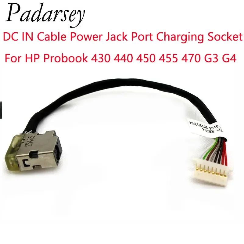 Pardarsey Replacement Laptop DC IN Cable Power Jack Port Charging Socket For HP Probook 430 440 450 455 470 G3 G4 HSTNN-Q95C