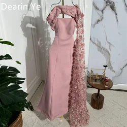 Customized Prom Gown Dearin Strapless Column Floor Length Skirts Lace Bespoke Occasion Dresses Formal Saudi Arabia Evening Dress