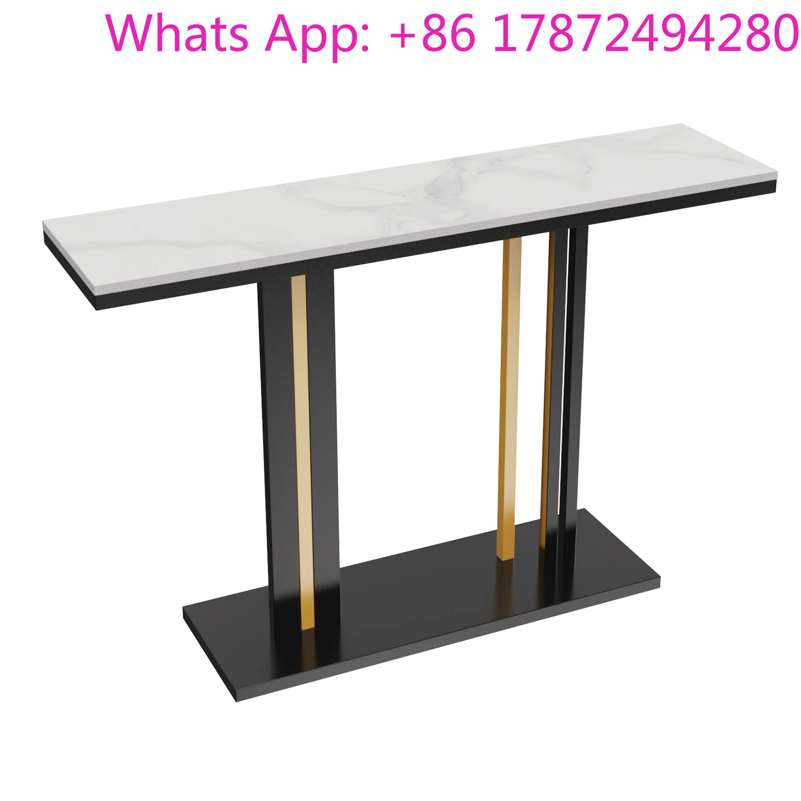 for Hall Marble Slate Narrow Table Against The Wall Porch Contemporary Style Console Table with Stone Top and Pedestal Base