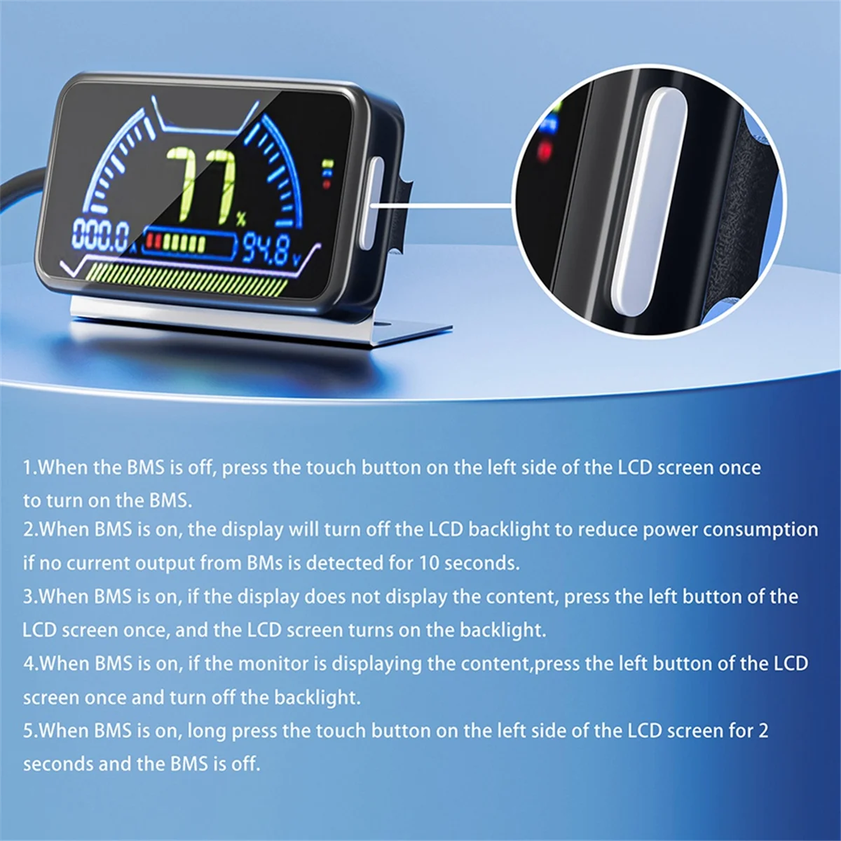 Popular BMS Accessory 2 Inch LCD Display Screen with Active Switch Monitor for JK Smart BMS