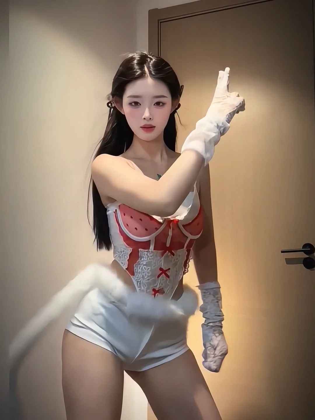 Sexy Lace  Knot Jumpsuit or Pants Two-Piece Set for Young Women Low Waist V-Ne Svel Bodycon Winter Faion