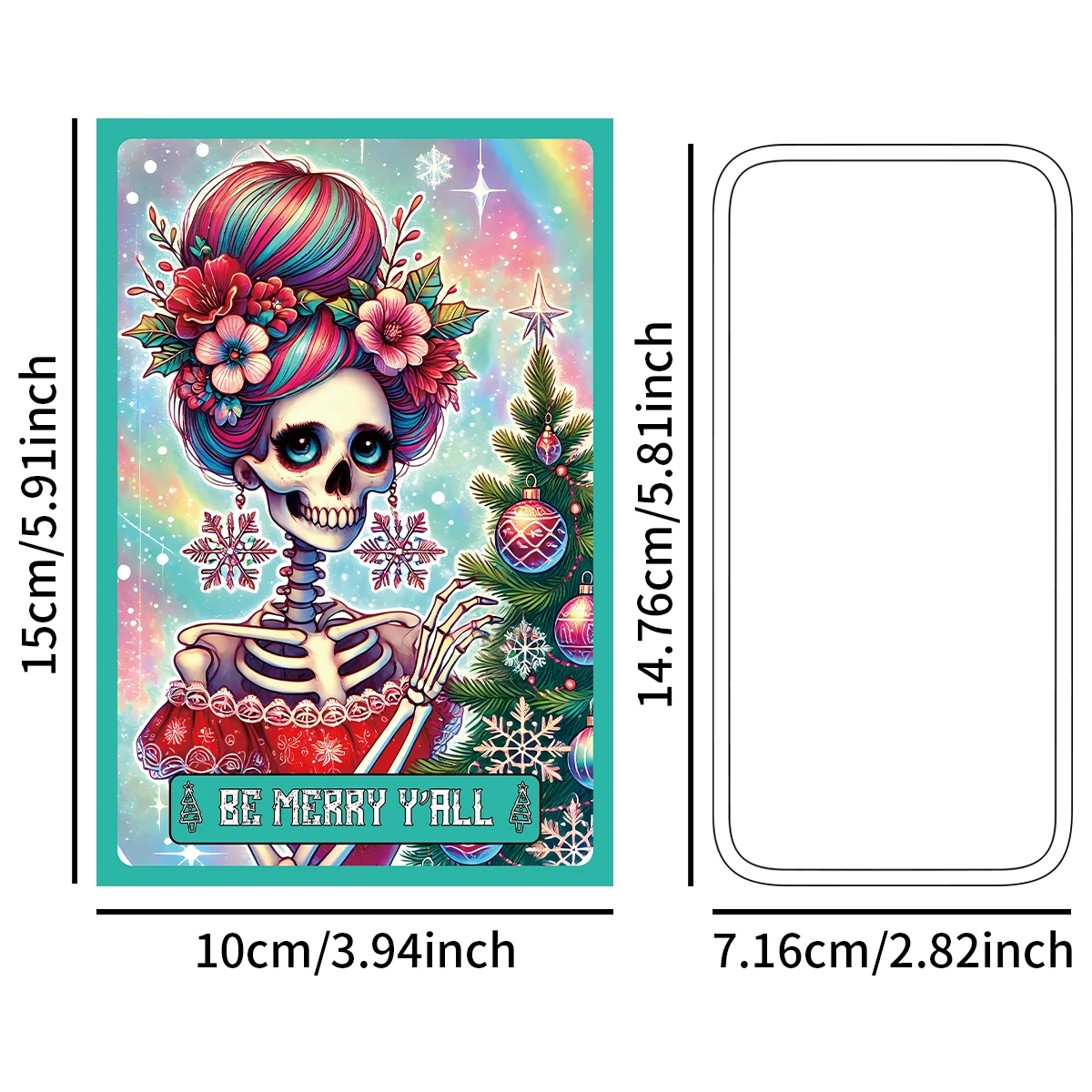 20pcs Colorful Skeleton Tarot Card Sign Poster Wall Collage Kit Room Home Decor,Merry Bright,Mini Postcard Gifts,Christmas Decor