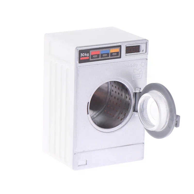 1:12 Dollhouse Miniature Washing Machine Home Appliance Laundry Model For Doll House Decor Kids Toys Gift
