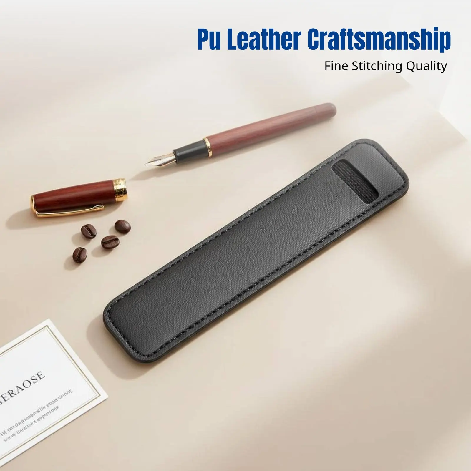 PU Leather Pen Sleeve, Single Pen Case, Minimalist Stylish Pen Pouch, Creative Business Gift, Multiple Colors