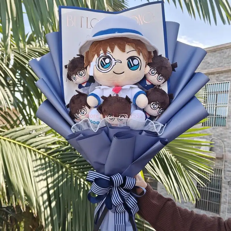Original süße Cartoon Detektiv Conan Kidd Abschluss Cartoon Plüsch Puppe Blumenstrauß Geschenk Plüsch Anime Peripherie Abschlussgeschenk
