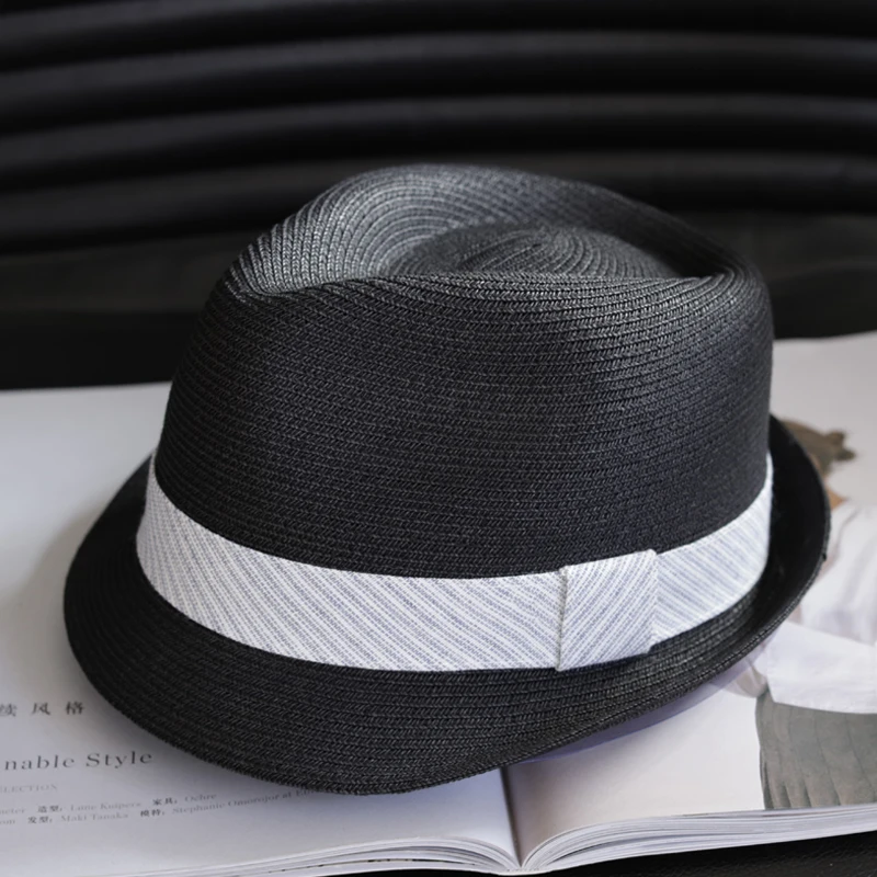 Man Hat Straw Short brimmed bowler hats Classic Gentleman Party Wedding Jazz fedora Vacation travel quality Foldable Sun Hat