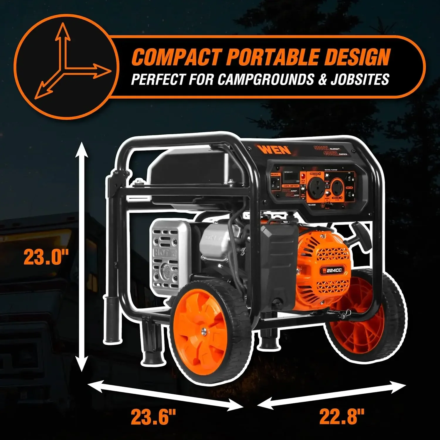 Watt Portable Generator, 224cc, Transfer-Switch and RV-Ready (GN5600)