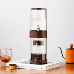 Manual Cold Brewer Glass Cold Brew Coffee Maker Glass Coffee Set Double Ice Drop CoffeeMaker Hand Brew CoffeeMaker Coffee Tools