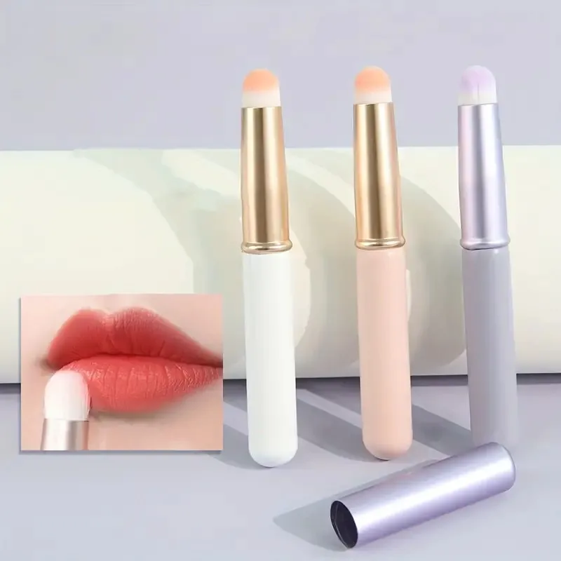 1 Stück Lippen bürste multifunktion ale runde Kopf Lippenstift Concealer Pinsel tragbare verschmieren Detail kreisförmige Make-up Pinsel