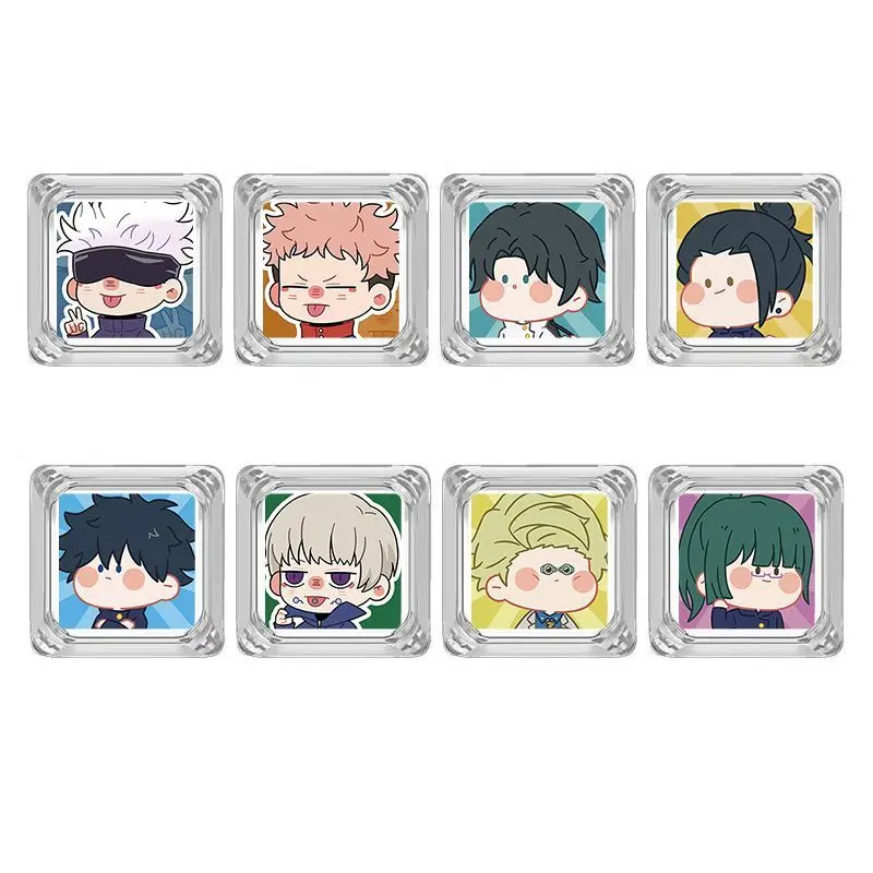 Jujutsu Kaisen 치비 만화 크로스-액시스 큐브 기계식 키보드 키, 내마모성 투명 키캡, PC 소재