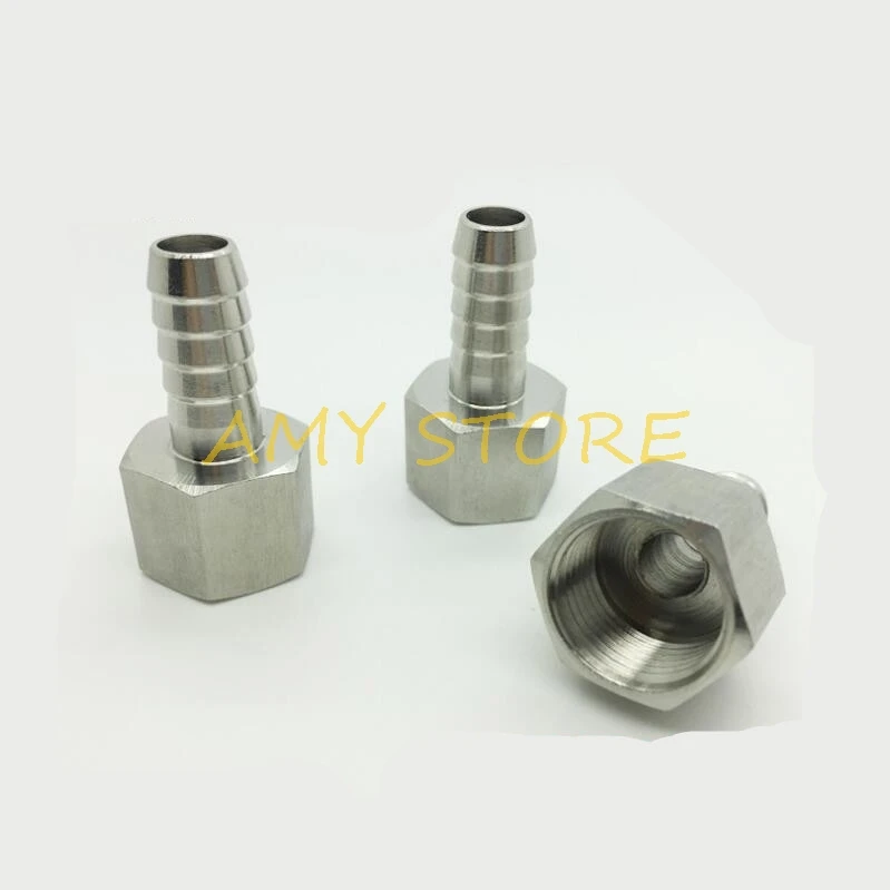 1 Máy Tính SS304 1/8 1/4 3/8 1/2 "BSP Dây Chuyền Nữ Ống X 6 8 10 12 Mm Vòi Thép Gai đuôi Không Ống Giảm Tốc Lục Giác Khớp Khớp Nối Cổng Kết Nối