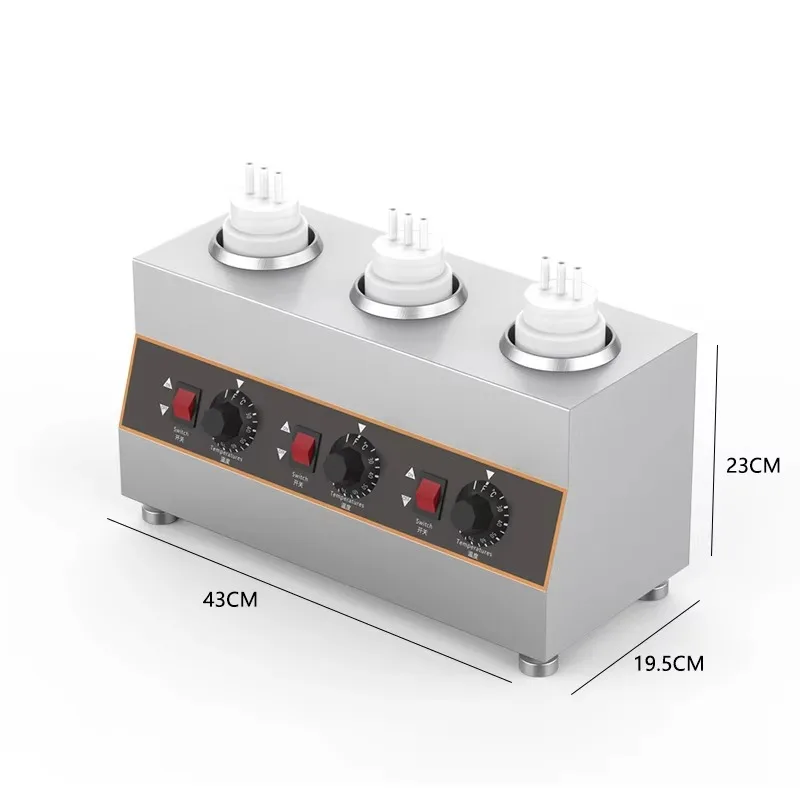 Scaldasalviette per bottiglie commerciale Incu-bator Termostato per marmellata di formaggio al cioccolato Riempitrice per riscaldatore a 3 griglie