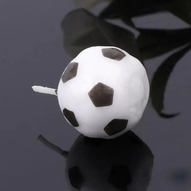 Y51B 6Pcs/Set Soccer Ball Football Candles For Birthday Party Kid Supplies Decoration