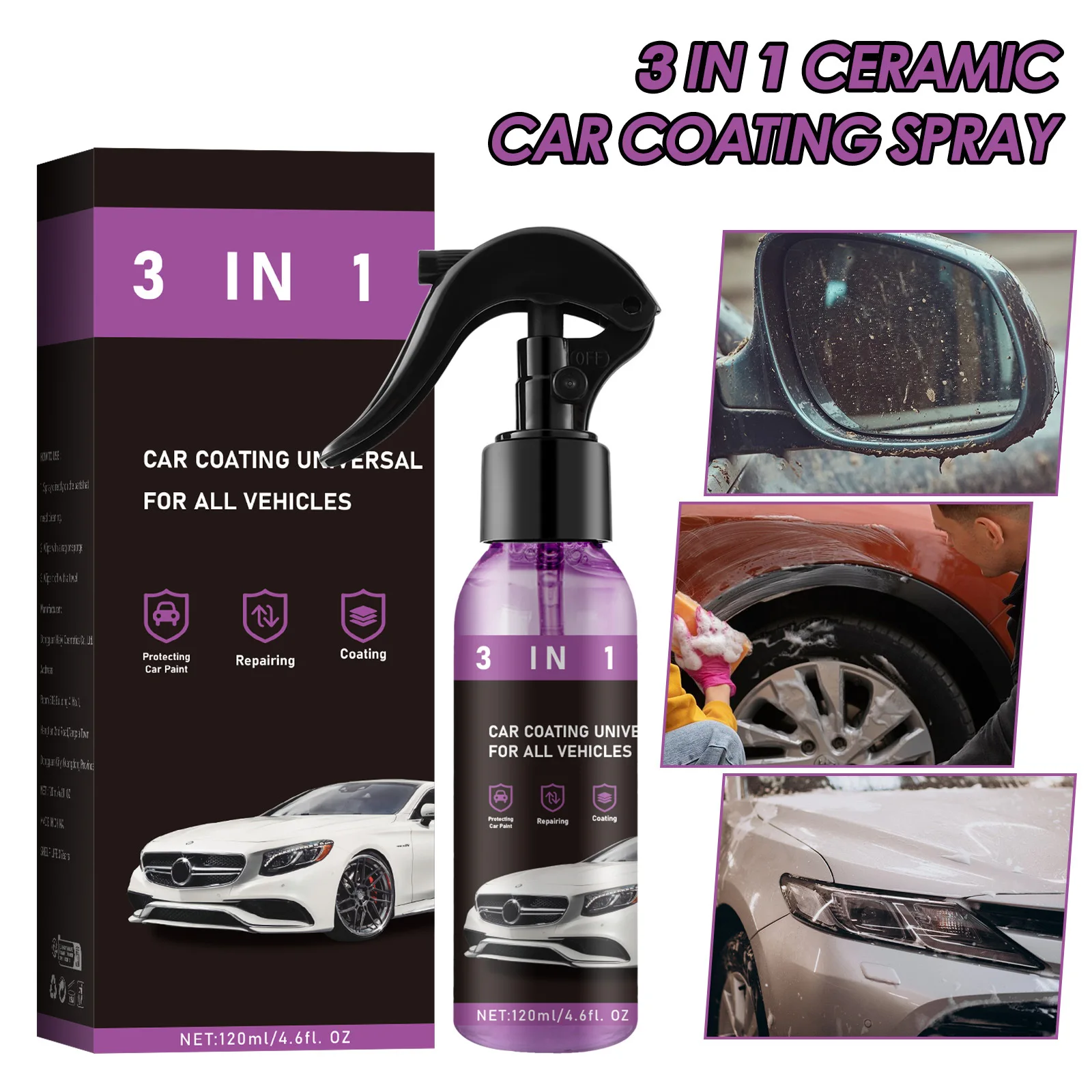 Polishing Coating Agent 3 in 1 Car Ceramic Nano Coating Liquid Coatin Nano Crystal Hydrophobic Layer Car Polish Nanos Coatings