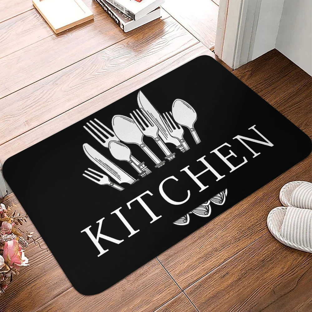 Kitchen Rug Waterproof Oilproof Kitchen Mat Printed Antislip Bath Mat Soft Bedroom Floor Mat Living Room Carpet Doormat