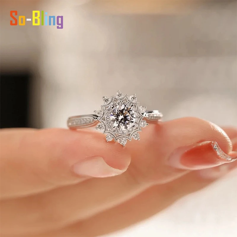 So-Bling 5 مللي متر مويسانيتي خاتم D VVS1 مع شهادة Gra 925 فضة المشاركة خاتم الزواج للنساء هدية مجوهرات #2