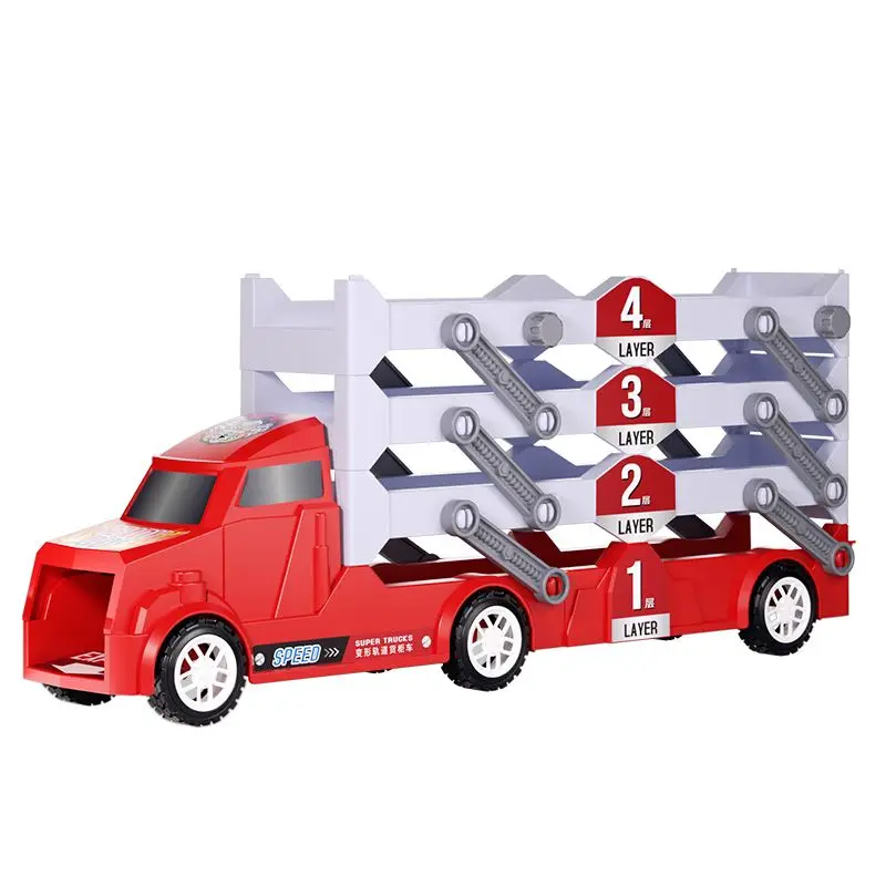 Kids Truck Deformation Transporter Car Toys Models Cars Educational Model Folding Track Toys for Boys Girls Birthday Xmas Gifts