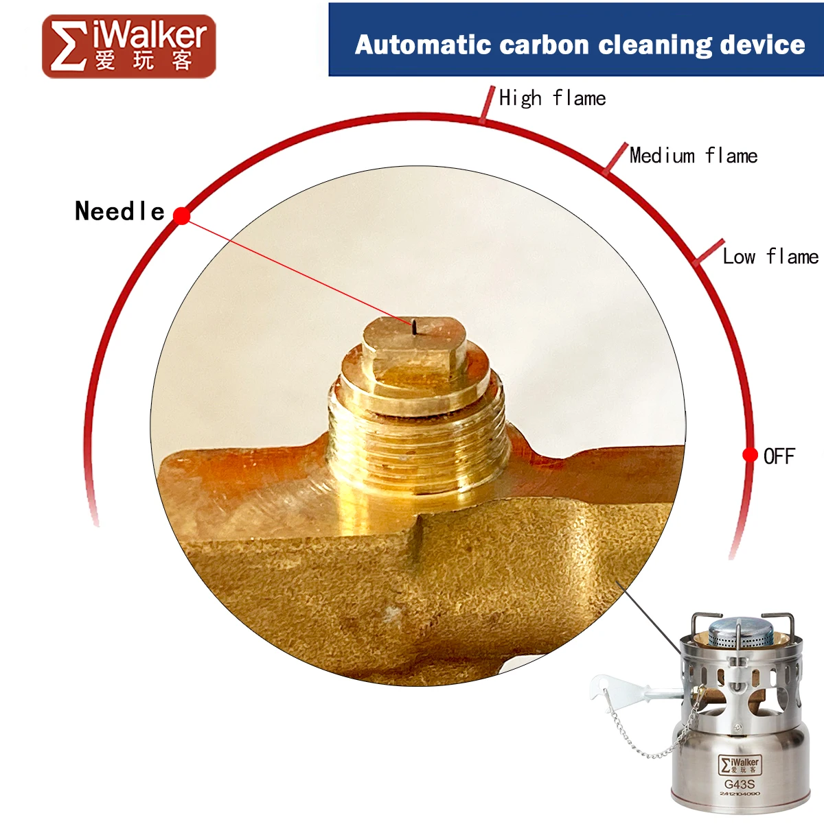 IWALKER G43S Kochset Campingkocher Gasbrenner Geräuscharmer Brenner mit Aufbewahrungstöpfen für Reisen Picknick Notfälle – Detail 10