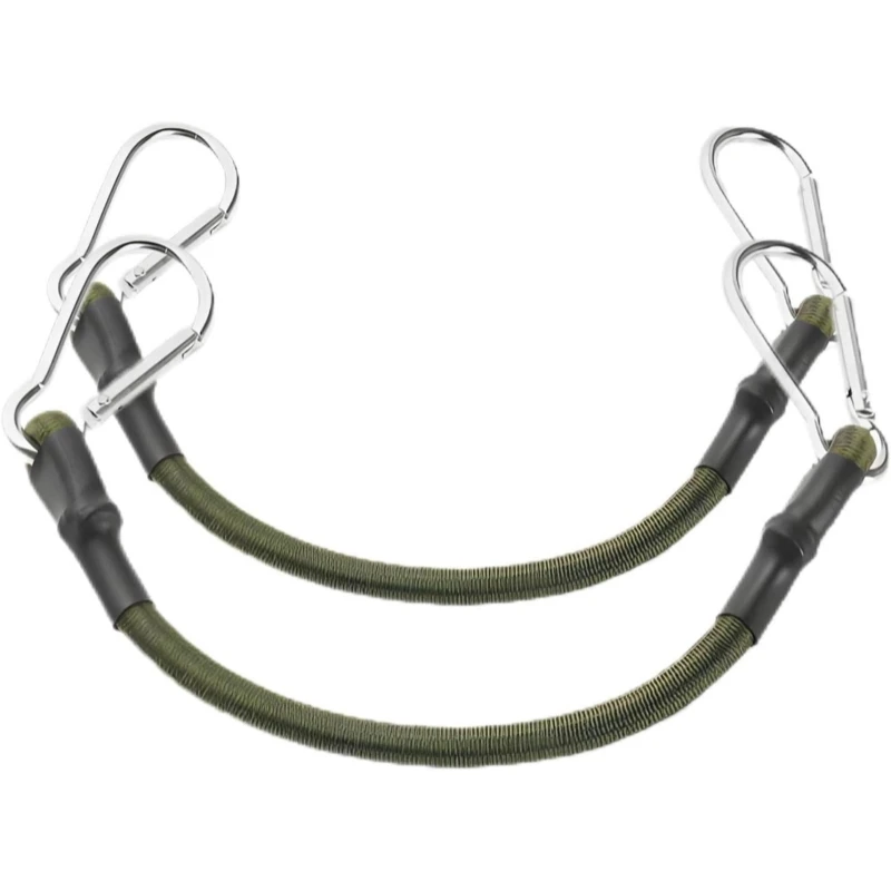 2 Stück elastisches Seil mit Aluminiumhaken, 8 mm stoßdämpfendes Seil, flexibles Zeltseil, Gepäckbindeseil für Outdoor-Camping und Wandern