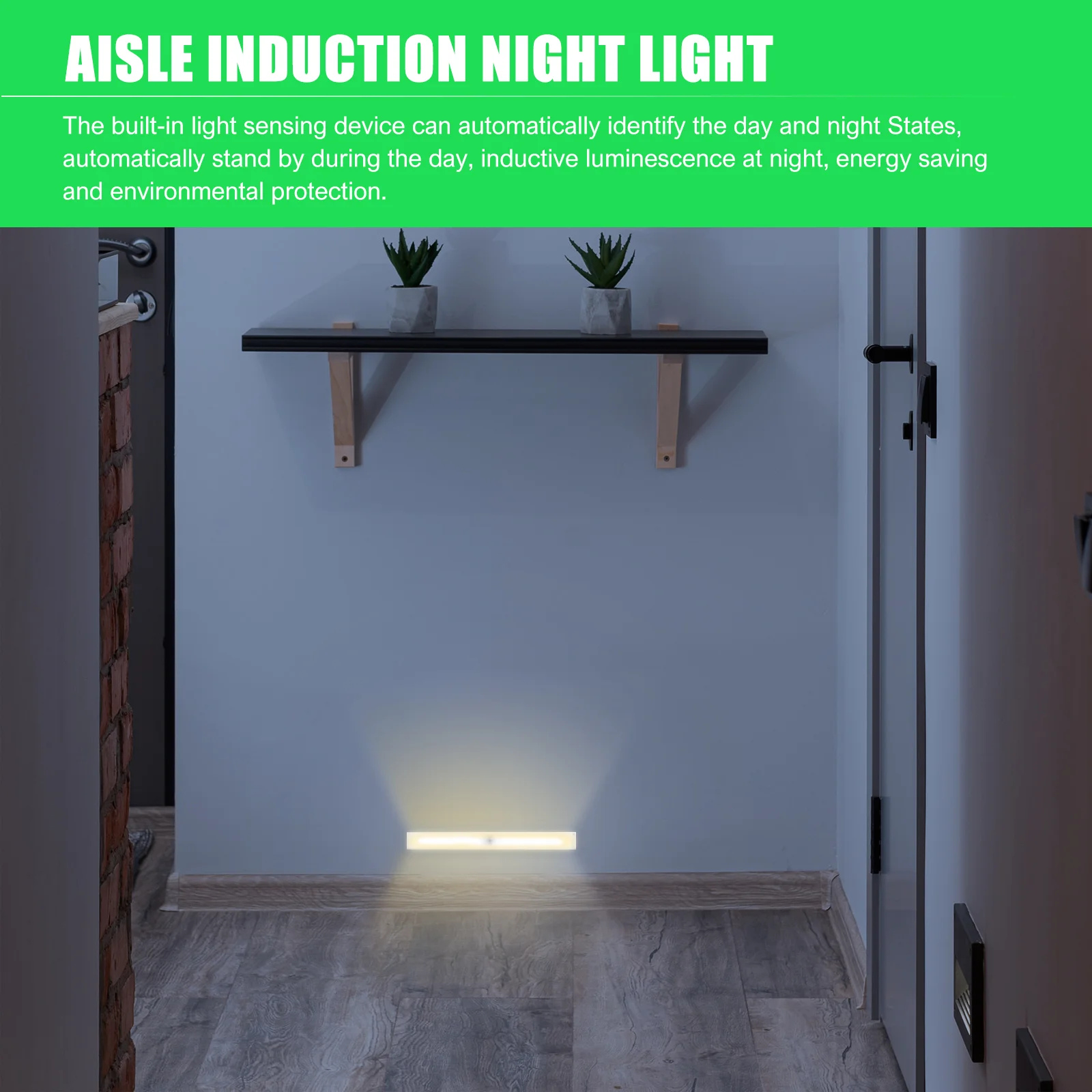 LED Induction Lamp Multi-use Light Bedside Wardrobe Cabinet Body Sensing Simple Wall Strip Lights