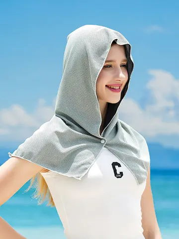 Cooling Hoodie Towel- Hood Towel, Evaporative Cool Technology, Cools Instantly When Wet, , Great for Sports, Fitness, Gym
