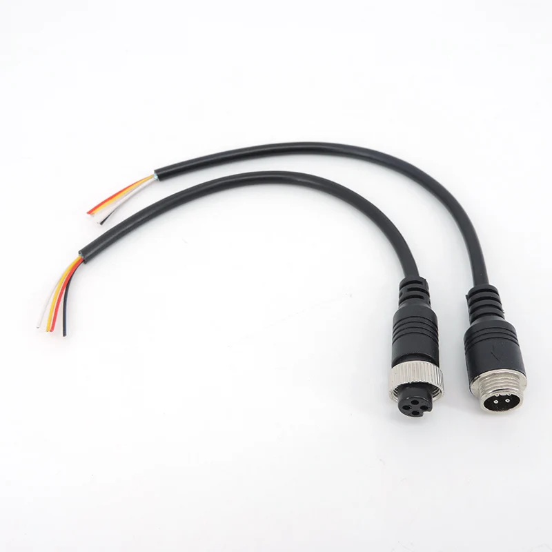 

1/4pcs M12 4Pin core Aviation Male Female Signal connector extension Cable Plug GX12 for Car Camera/ DVR Video CCTV Monitor wire