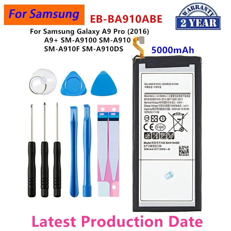 Brand New EB-BA910ABE 5000mAh Battery For Samsung Galaxy A9 Pro (2016) A9+ SM-A9100 SM-A910 SM-A910F SM-A910DS +Tools