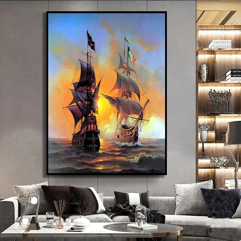 Famous Rembrandt Van Rijn Galilee Storm Sea Poster Print Living Room Bedroom Wall Decor Gold Art Photo Home Decor Mural Unframed