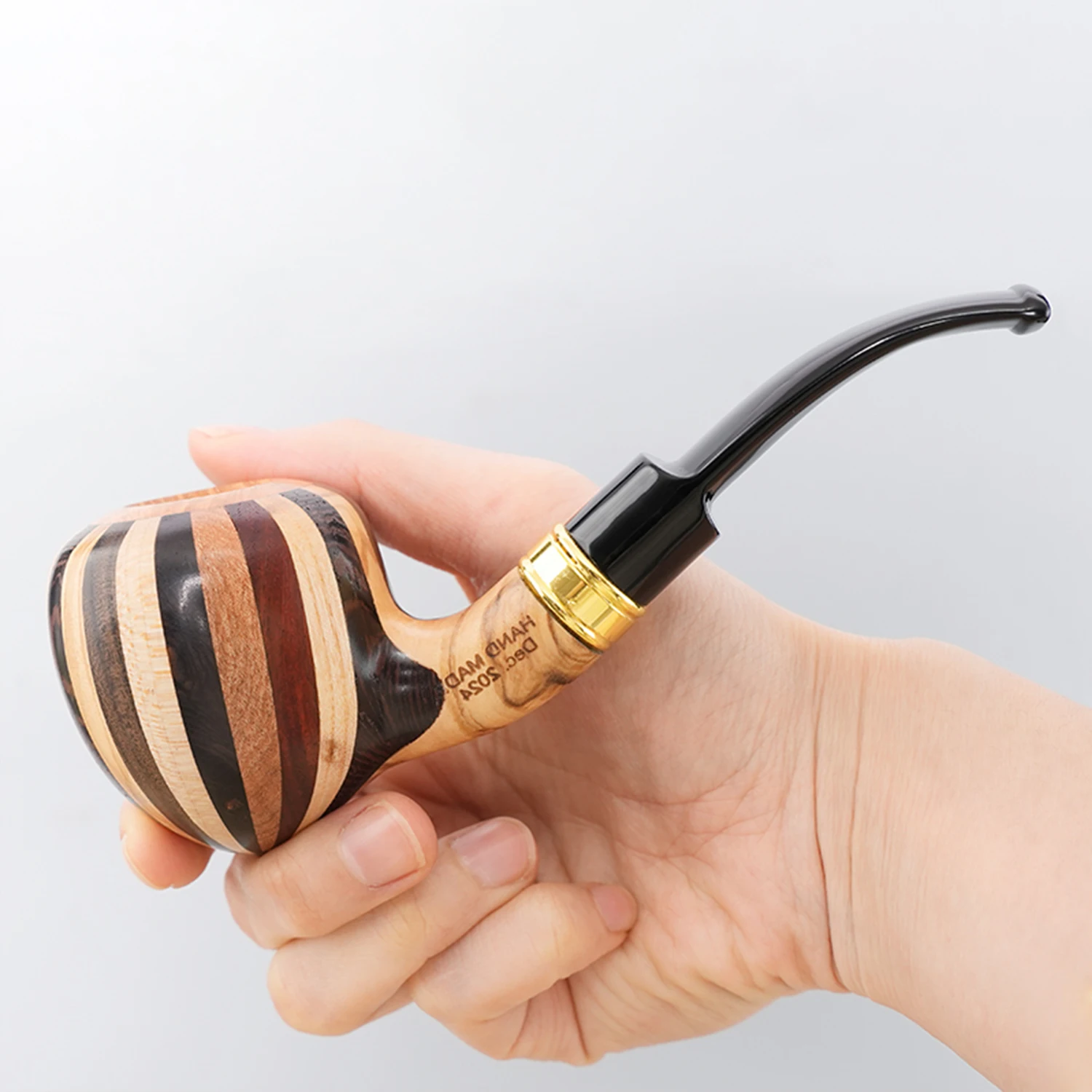 أنبوب التبغ MUXIANG أنبوب خشب براير أنبوب منحوت يدويًا أنبوب ربط الخشب المستورد يحتوي على أنبوب بريار الخشبي الممتاز #4