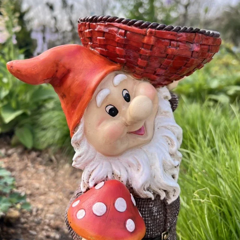 Outdoor Garden Courtyard Figurines Adornments Cute Elf Dwarf Flowerpots Resin Decoration Home Homestay Balcony Sculpture Crafts