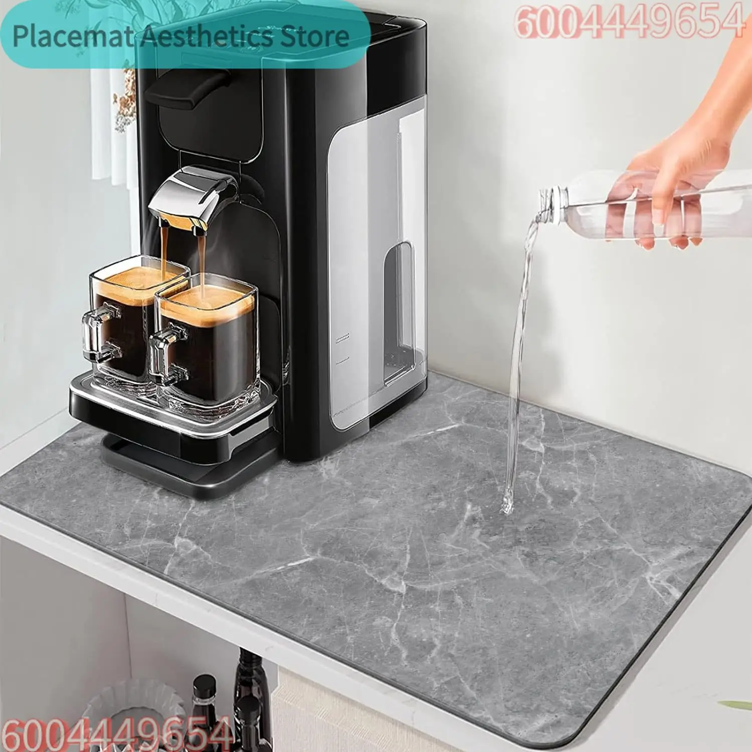 Simple Solid Color Coffee Machine Pad, Silica Clay Anti-Splash Kitchen Drainage Pad, Home Use, Stain Resistant Table Mat