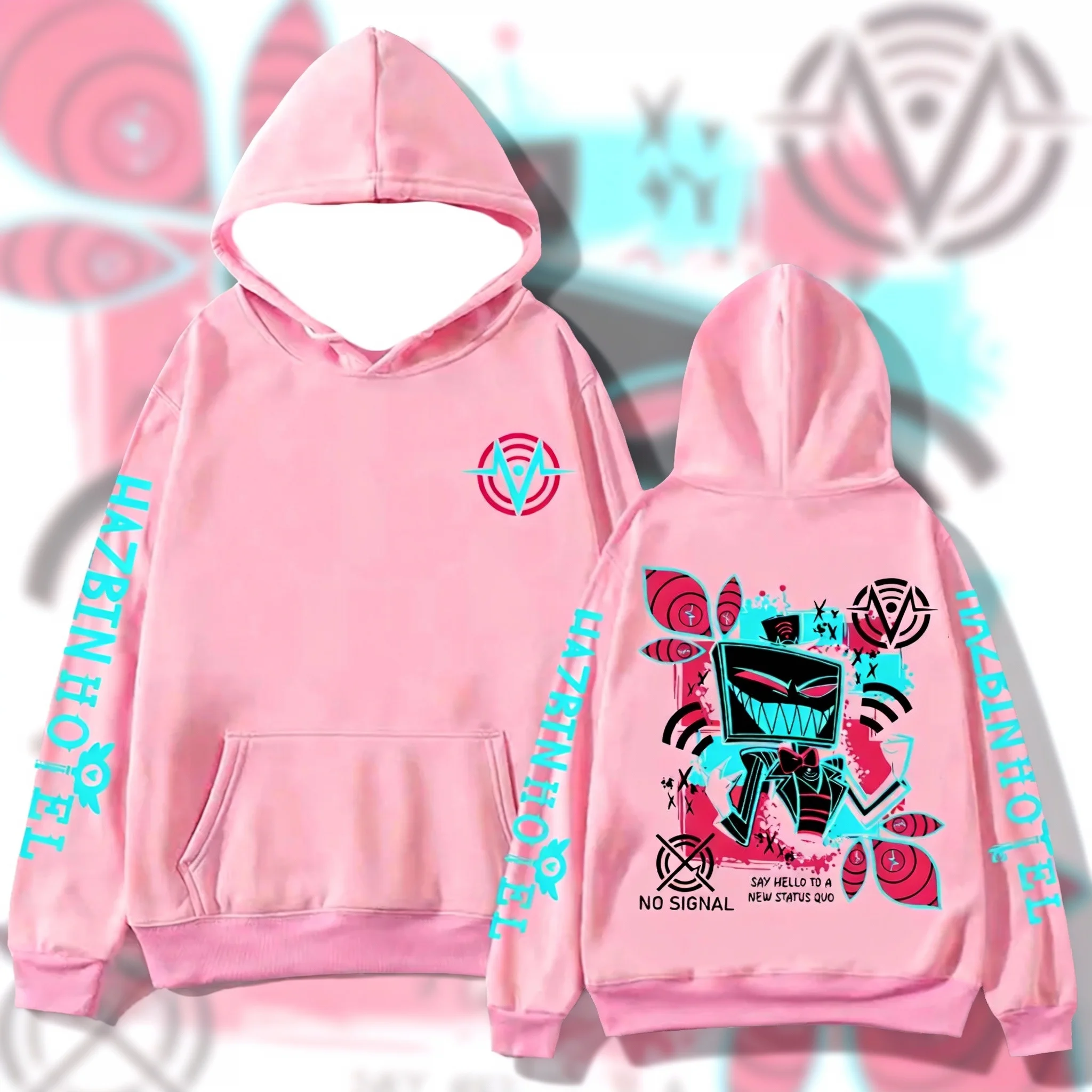 2026 شعبية الجحيم نزل شخصية موضوع الخريف/الشتاء العلامة التجارية العصرية فستان الكبار المتضخم للجنسين الأطفال هوديي هدية #5