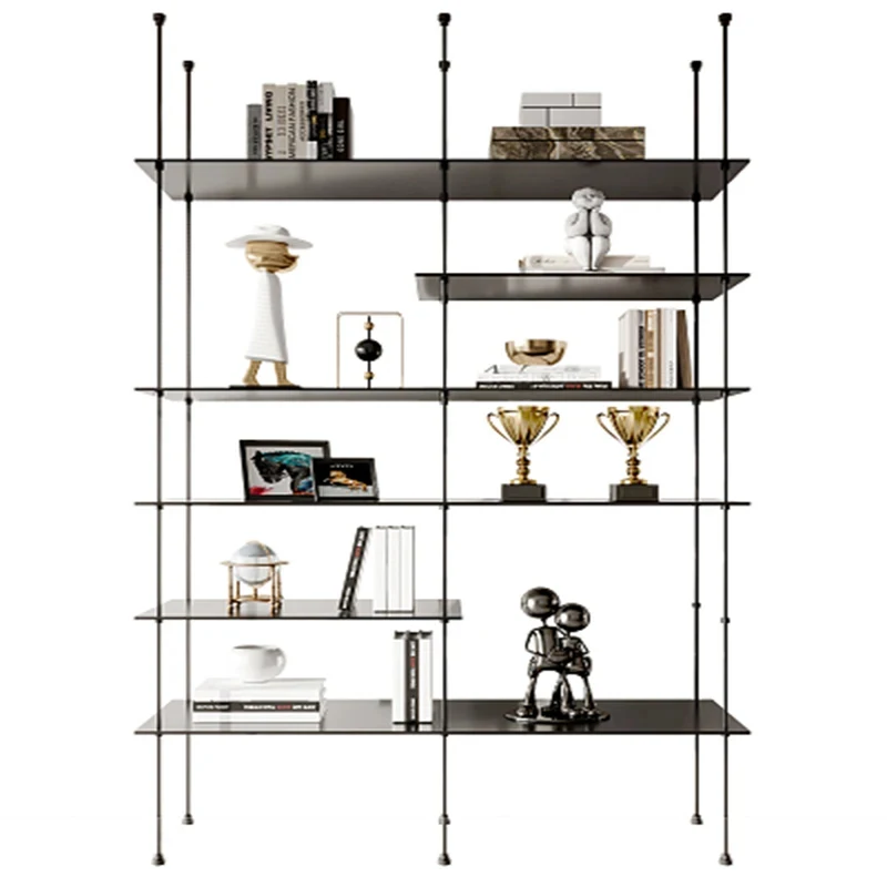 Edelstahl-Laminat-Bücherregal Aluminiumlegierung Display-Hängeregal Wohnzimmer