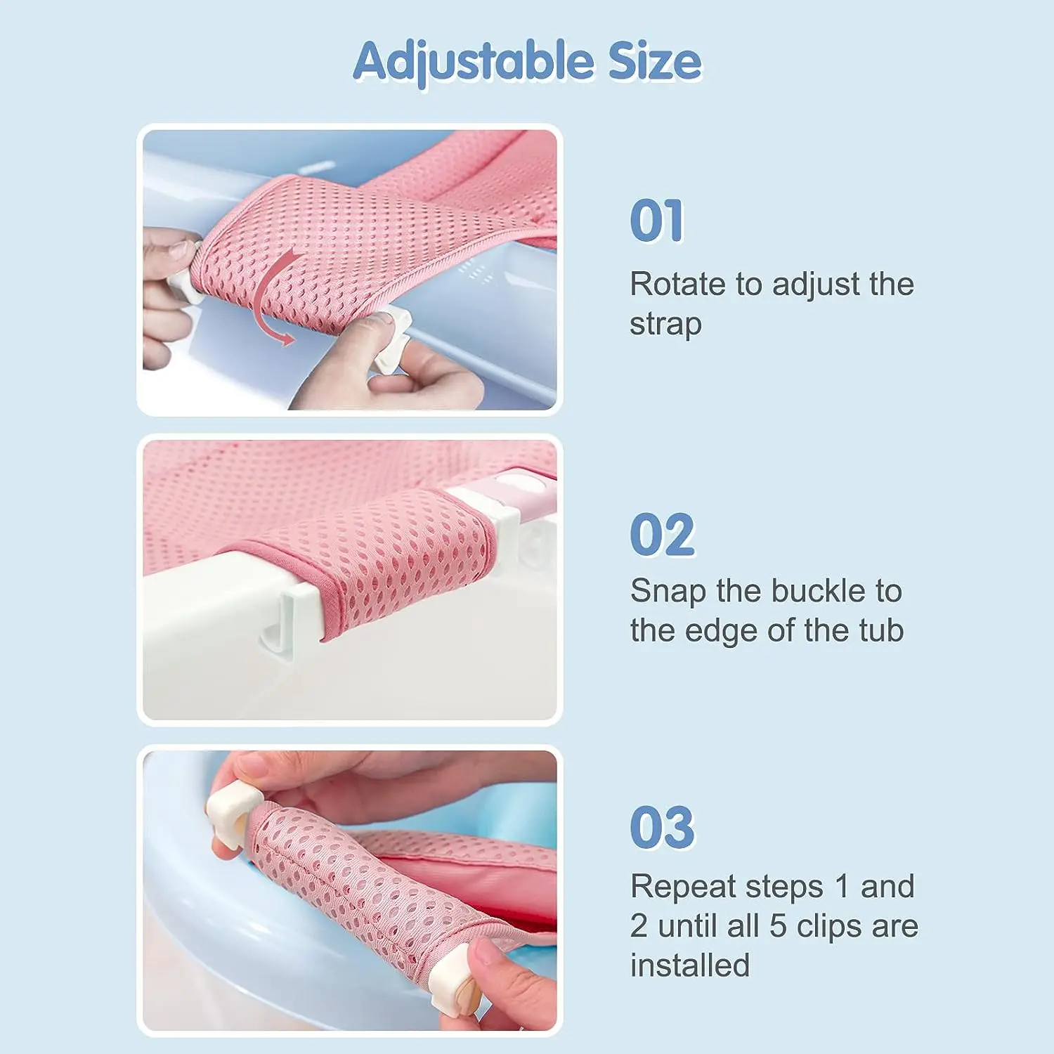 وسادة وسادة حمام الطفل، حصيرة حوض الاستحمام لحديثي الولادة، شبكة دعم حمام الرضع، وسادة حوض استحمام الطفل، مقعد حوض الاستحمام العائم غير القابل للانزلاق