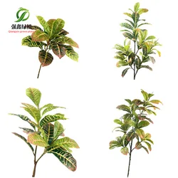 Artificial Croton Plant Tree Color Leaf Fake Foliage Topiary Wedding Home Office Decor