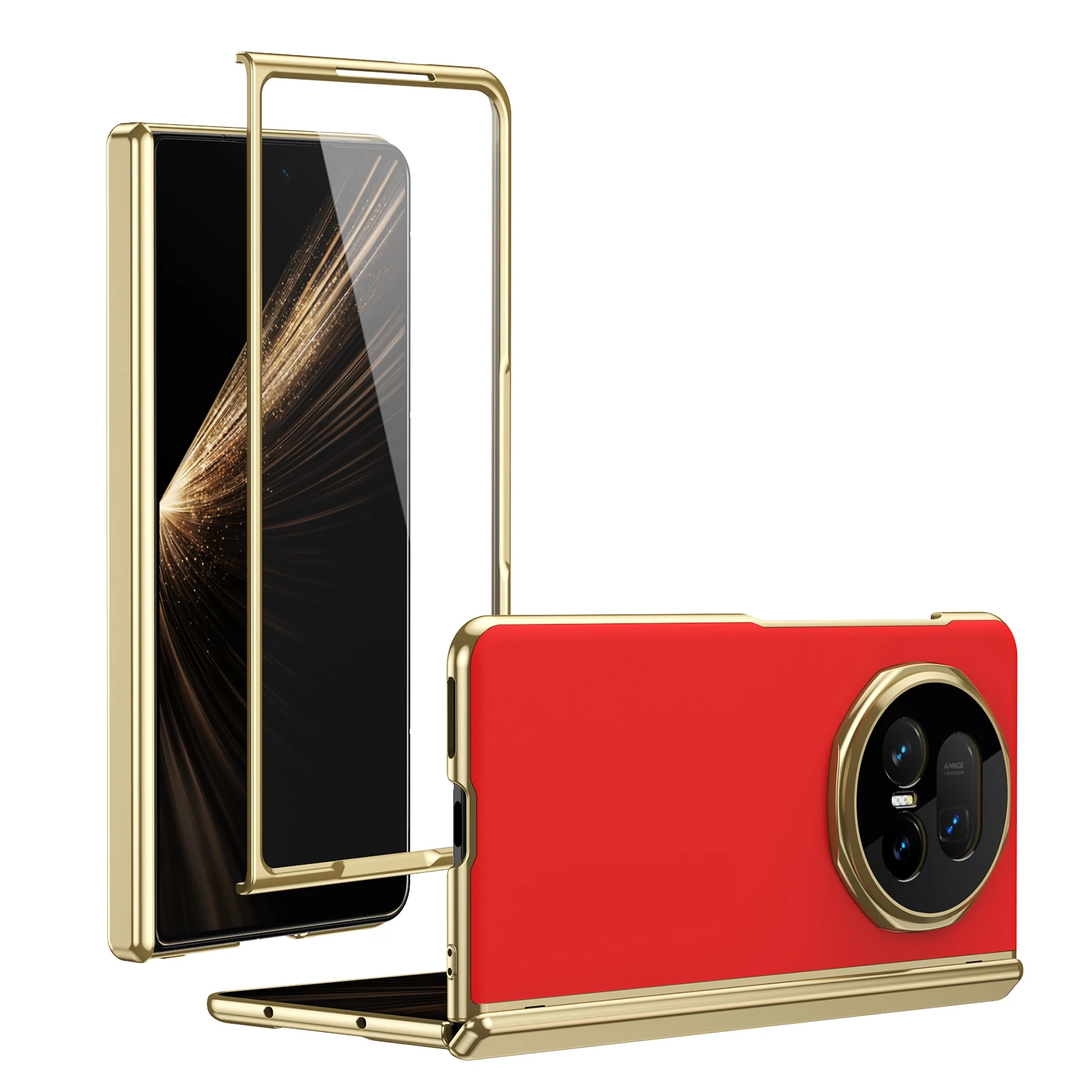 AG Matte Anti-Fingerprint Phone Case for Honor Magic V5 Full Hinge Lens Protection Shockproof Cover with Front Glass Film
