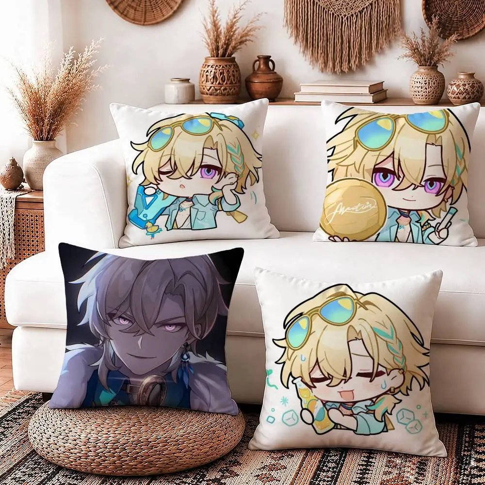 A-Aventurine-Veraneio Game HSR Square Sofa Pillow Cover Solid Color Living Room Home Decor Cushion Case