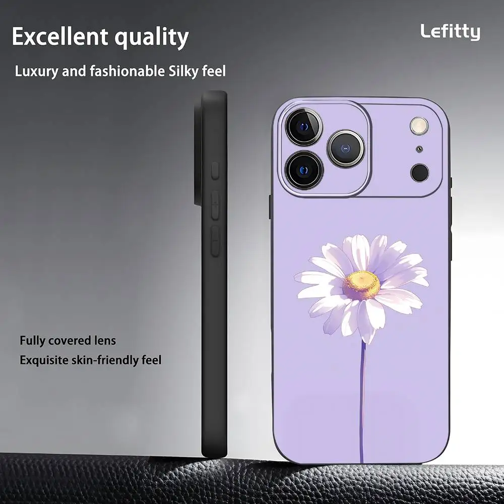 

Simple flowers phone case for iPhone 17 16 15 14 13 Pro Max Plus Mini Frosted Soft Case Funda Shockproof Cases