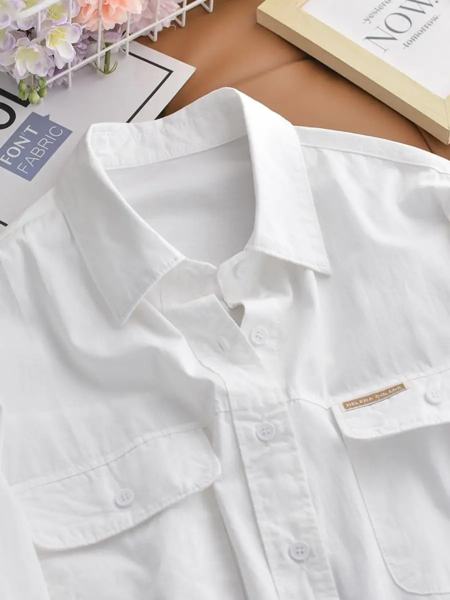 

Pink irt Women's Long Sve New Sle Spring Summer Casual Versatile ort Pure Cotton Layering irt Loose Fit Collar