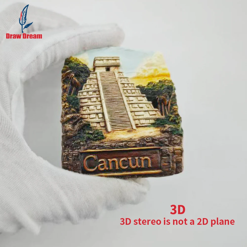 1Pc Cancun Fridge Magnet, World Travel Souvenir Collectible, Suitable for Home and Office Decoration, Personalized Exclusive Travel Souvenir Magnetic Fridge Magnet, Home Decor, Kitchen, Room, Office, Cabinet Crafts Gift, Holiday Souvenir, Exquisite Small Gift