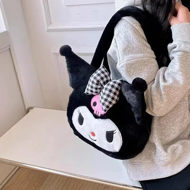 

Sanrio My Melody Kuromi Cinnamoroll Kawaii Cute Anime Cartoon Peripheral Ladies Plush Fashion Handbag Shoulder Bag Holiday Gift