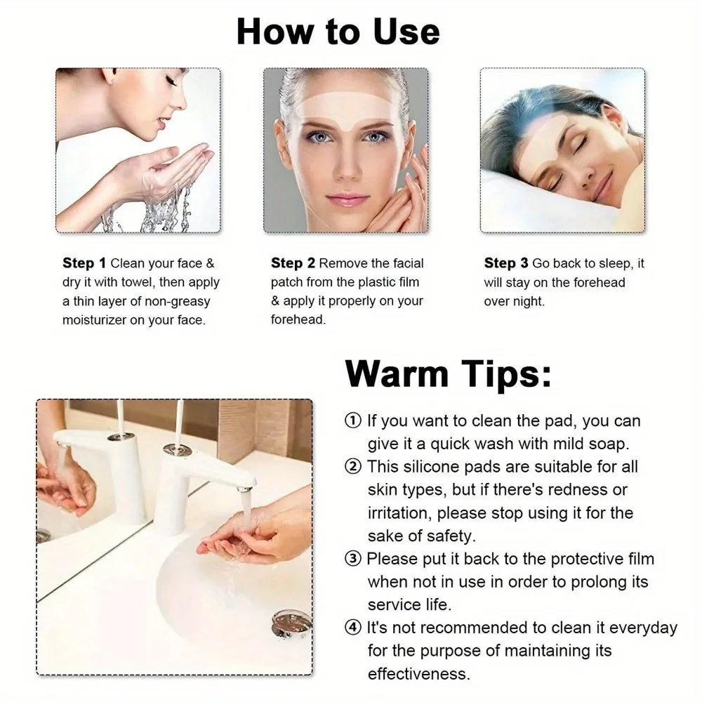 Reusable Facial Patches Anti-Wrinkle Pad Skincare Tool for Face Neck Forehead Chest Facial Patches for Overnight Skin Care Patch