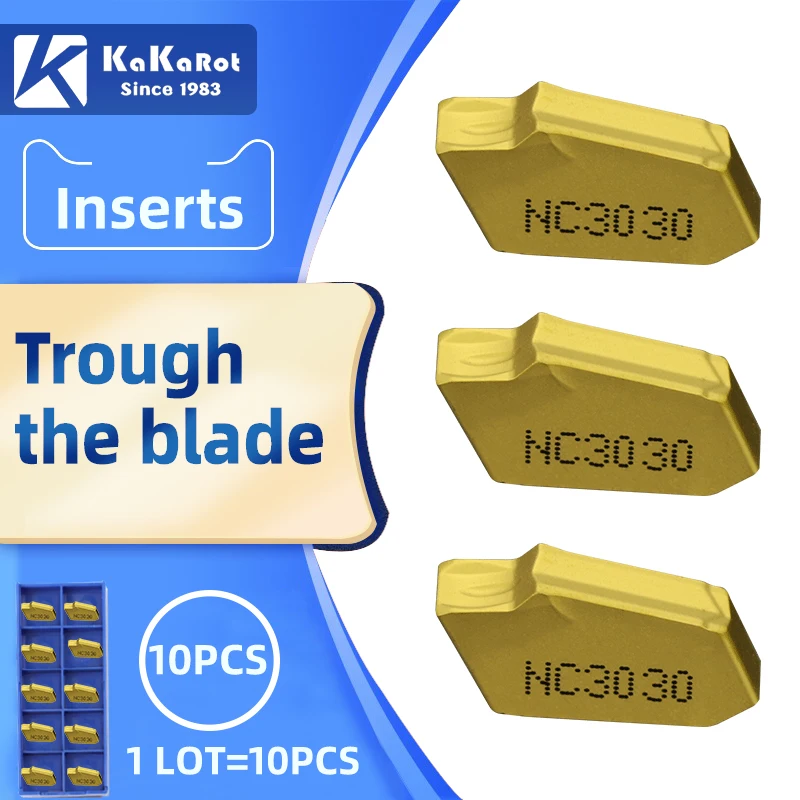 KaKarot Grooving Cut-Off Cutter insert SP200 SP300 SP400 SP600 NC3030 Slotted Carbide Inserts grooving metal Tool Lathe