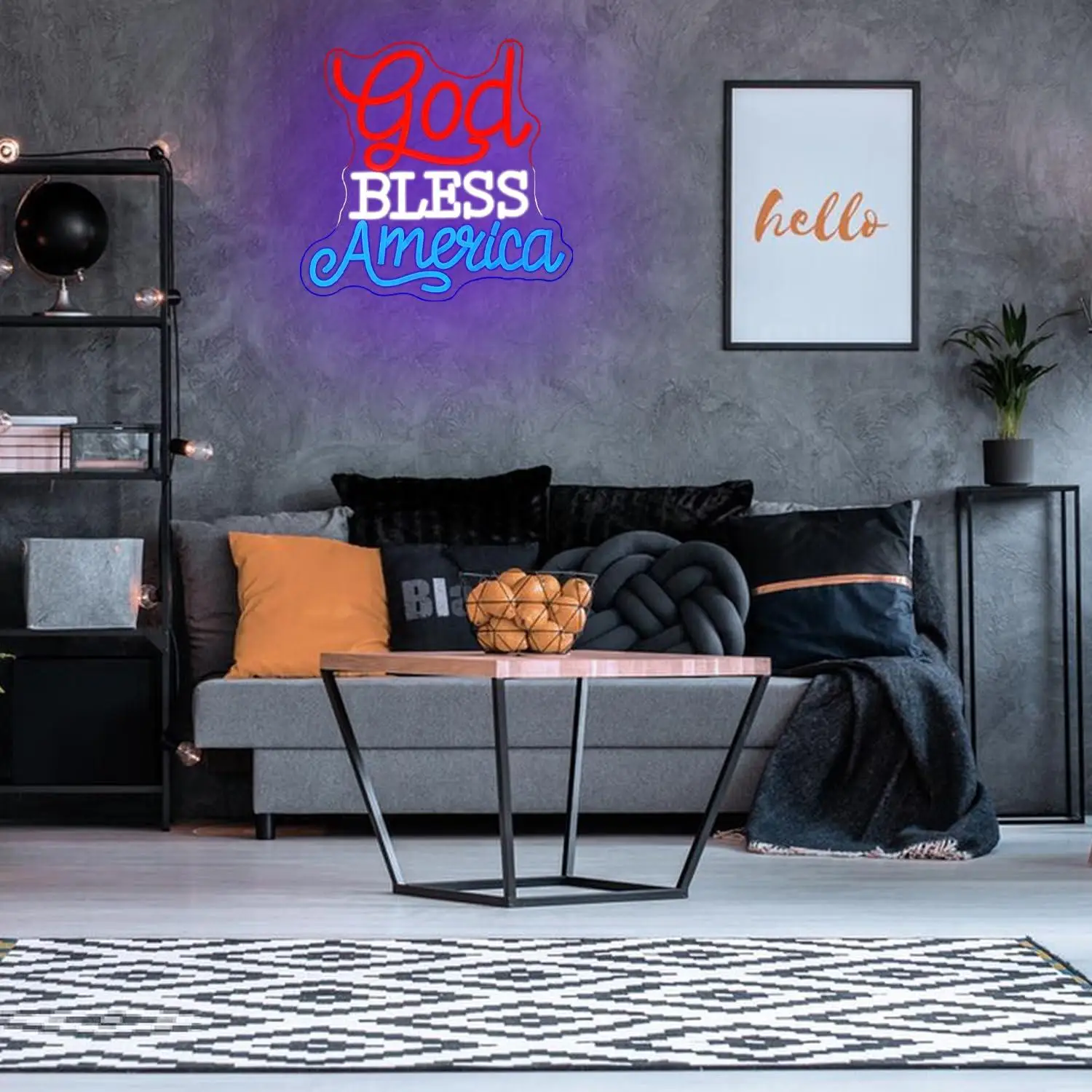 God Bless America Neon Sign USB Dimmable LED Neon Light for Bedroom Prayer Room Church Patriotic Party Neon Wall Art Decoration