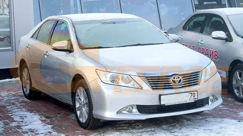 For Toyota Camry 50 V50 XV50 2011 2012 2013 2014 Ultra Bright Switchback Day Light Turn Signal SMD LED Angel Eyes Kit Halo Rings
