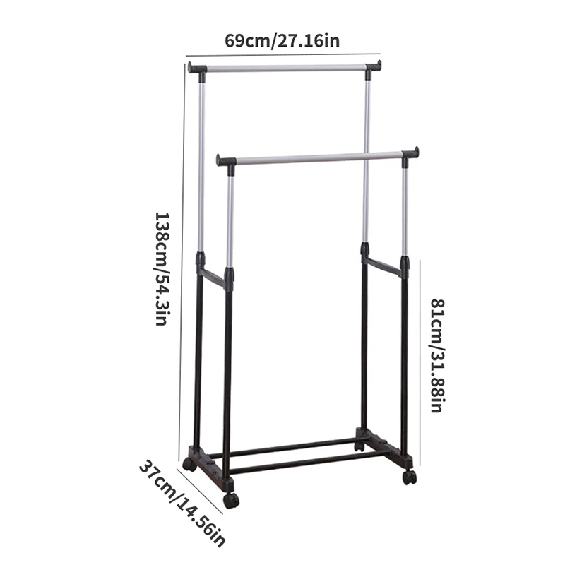 Simple Storage and Clothes Drying Rack, Balcony Clothes Drying Rack, Bedroom Floor to Ceiling Clothes Rack image 6